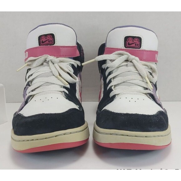Nike 6.0 Air Mogan Mid Premium Skate Shoes WHT/BLK/PINK/PURPLE Women's US 8.5 - Picture 11 of 16